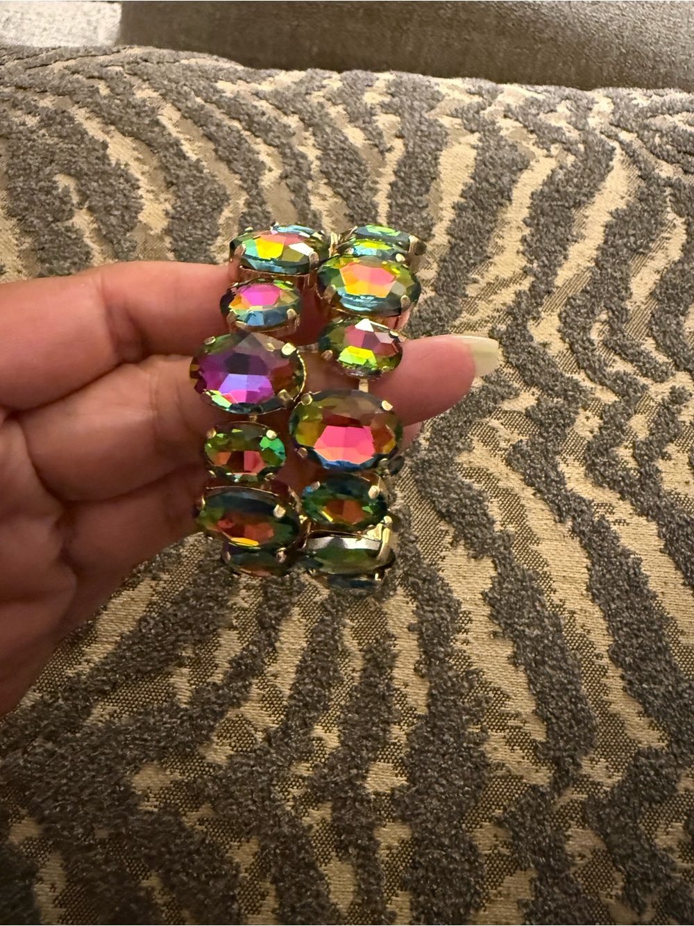 Gold Hoop Earrings with Multicolor Crystal Accents